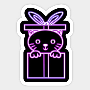 Cat Gift Neon Sticker